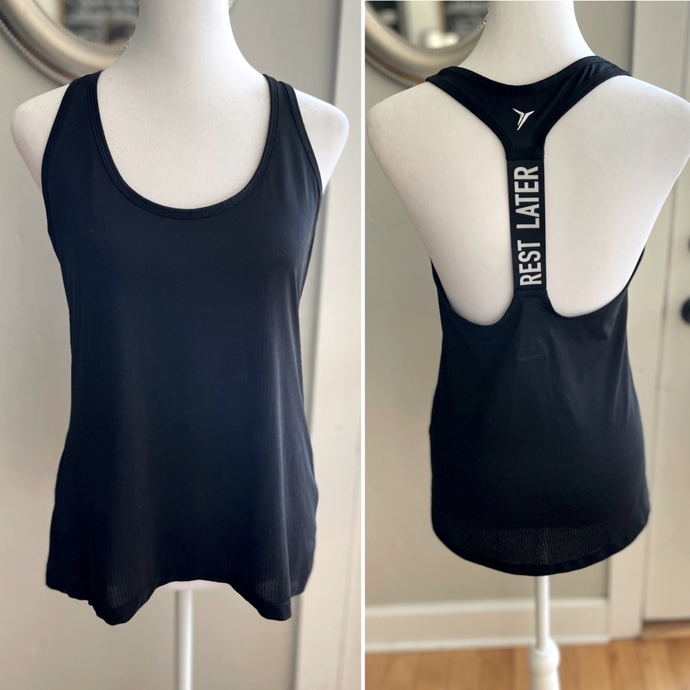 Old Navy Black Racerback Loose Fit Tank Top Size Small